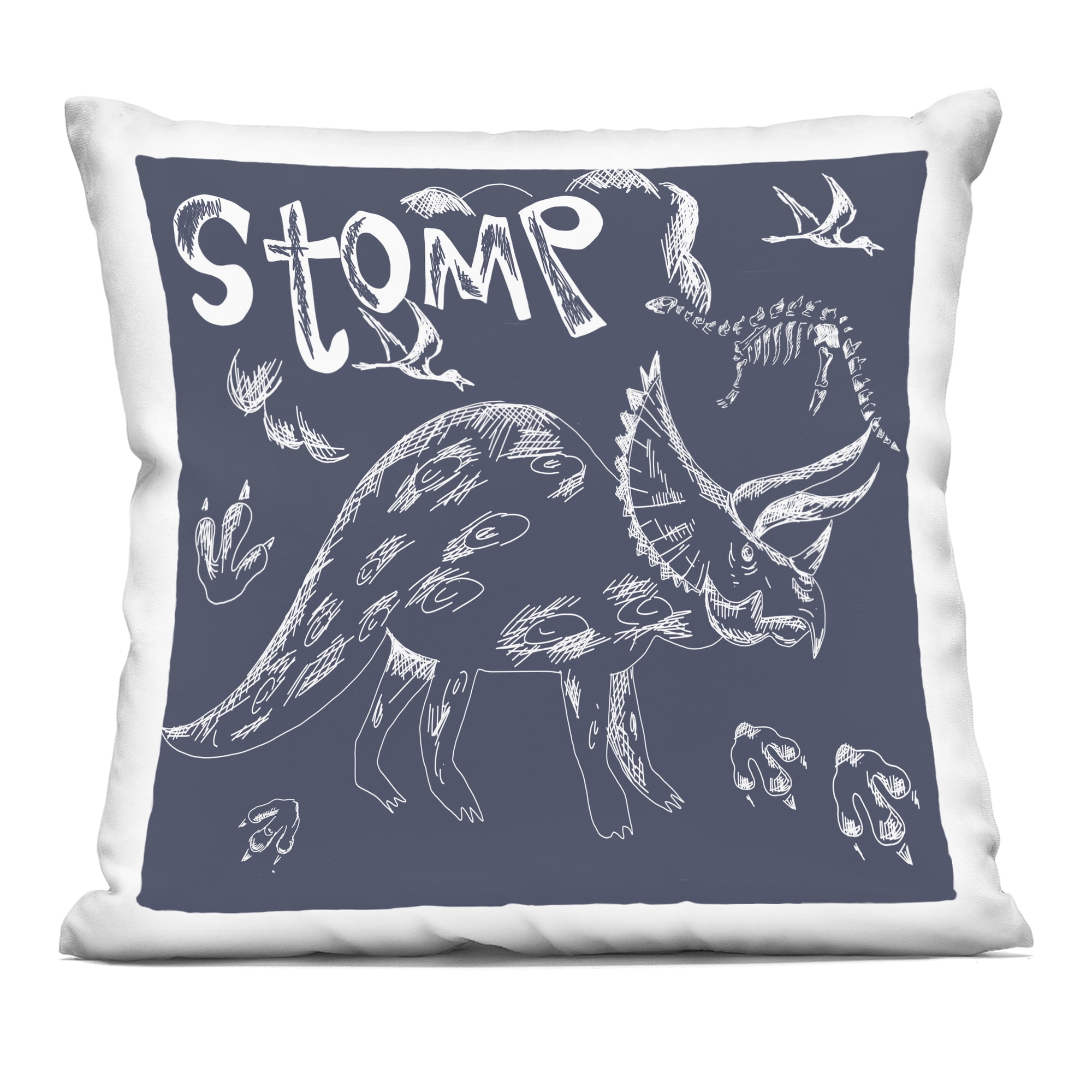 Stupell Industries Sketchy Stomp Dinosaur Decorative Printed Throw Pillow, design by HUE and MI and Sangita