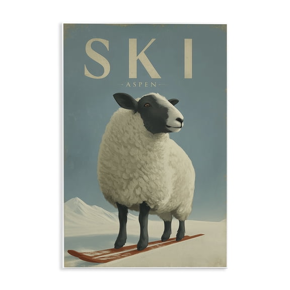 Ski Aspen Sheep Wall Plaque Art, 13 x 19, Made In USA