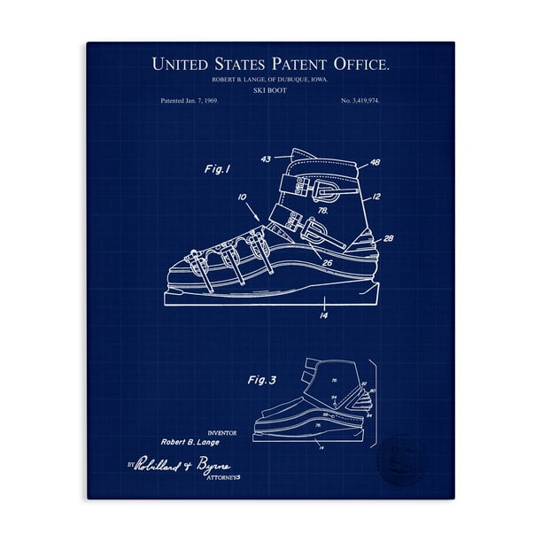 Stupell Industries Ski Boot Blueprint Sports Painting Gallery
