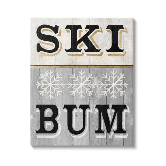 Stupell Industries Ski Bum Snowflake Sign Graphic Art Gallery Wrapped Canvas Print Wall Art, Design by Livi Finn