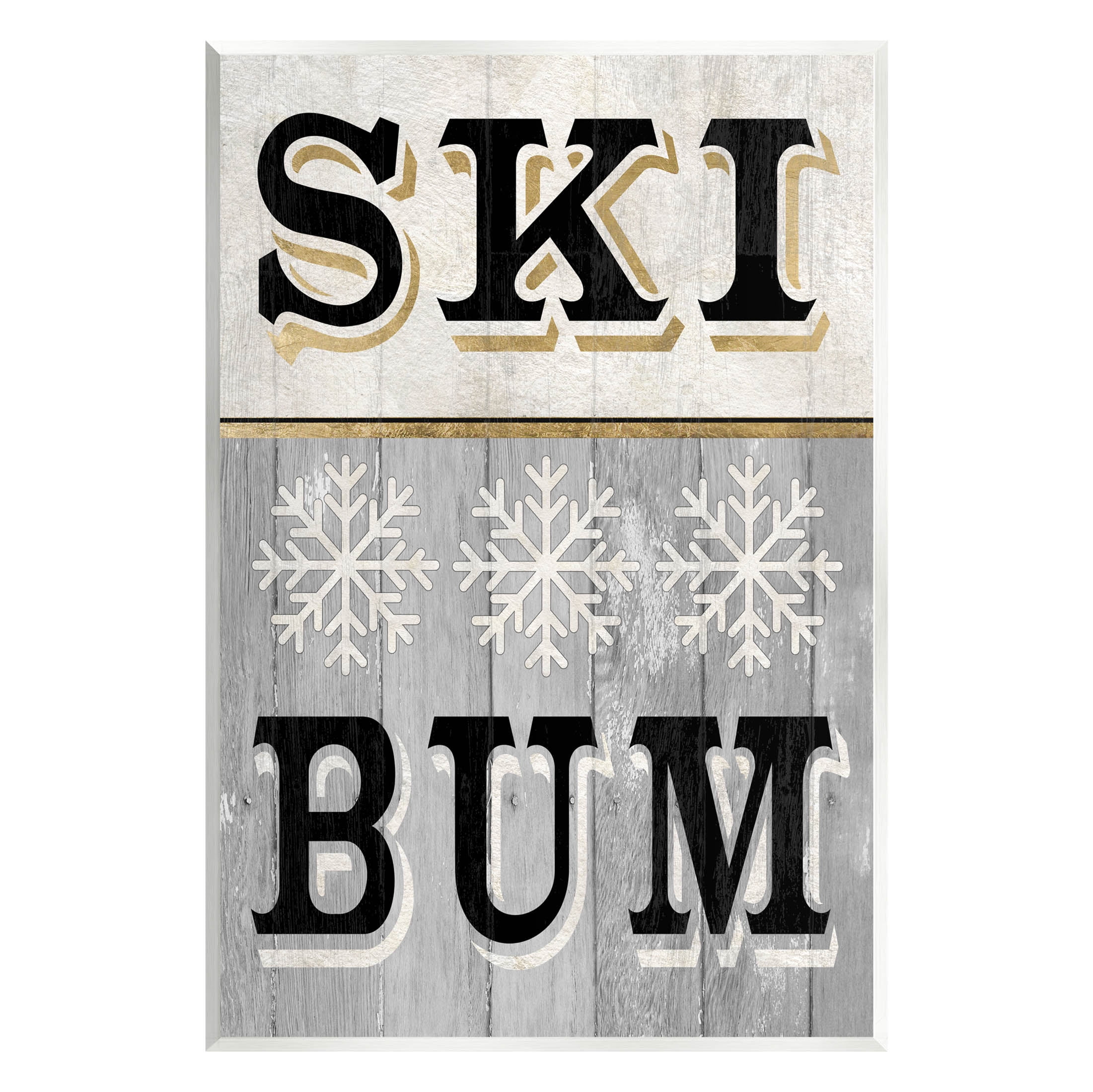 Stupell Industries Ski Bum Snowflake Sign Graphic Art Unframed Art Print Wall Art, Design by Livi Finn