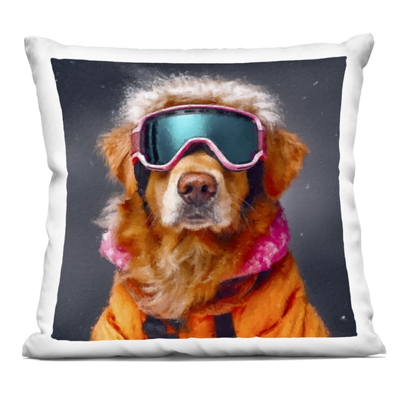 Stupell Industries Ski Dog with Goggles Decorative Printed Throw Pillow, design by Sean Parnell