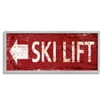 thumbnail image 1 of Stupell Industries Ski Lift Arrow Pointing Left Sports Painting Gray Framed Art Print Wall Art, 24 x 10, 1 of 8