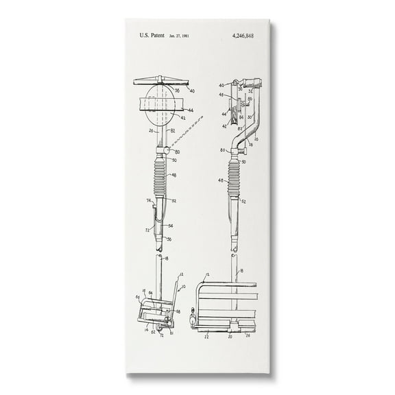 Stupell Industries Ski Lift Patent Blueprint Sports Painting Gallery Wrapped Canvas Print Wall Art