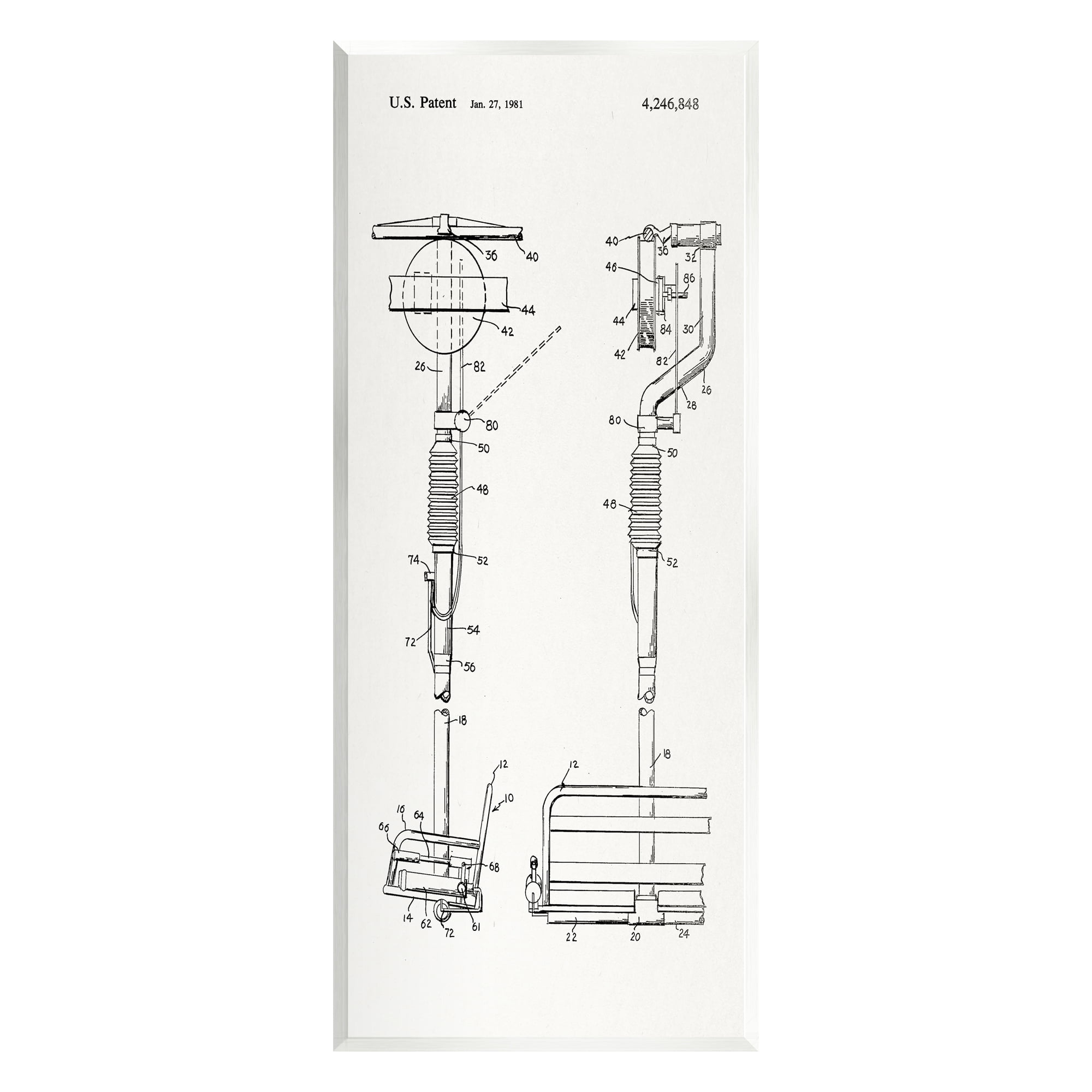 Stupell Industries Ski Lift Patent Blueprint Sports Painting Unframed Art Print Wall Art