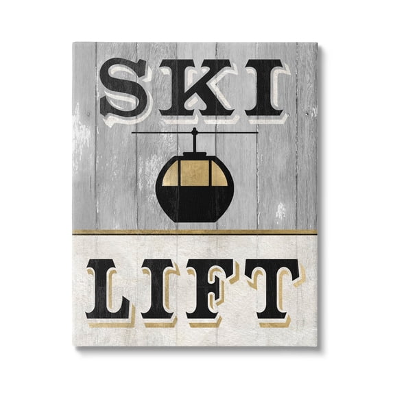 Stupell Industries Ski Lift Winter Sports Graphic Art Gallery Wrapped Canvas Print Wall Art, Design by Livi Finn