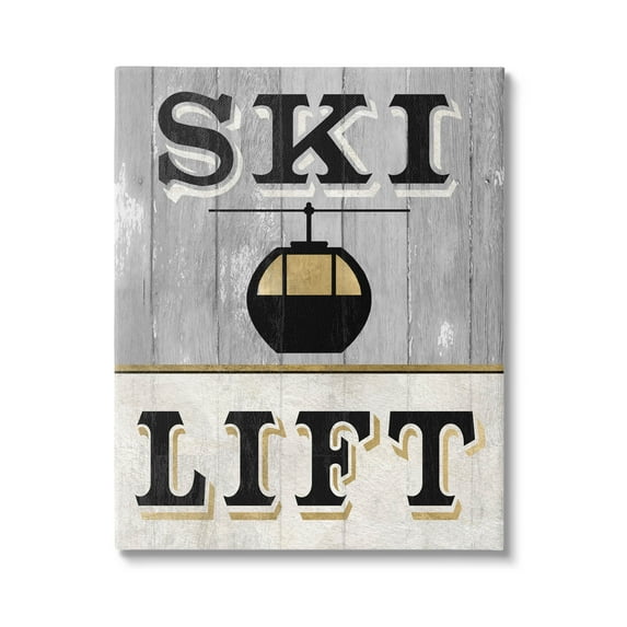 Stupell Industries Ski Lift Winter Sports Graphic Art Gallery Wrapped Canvas Print Wall Art, Design by Livi Finn