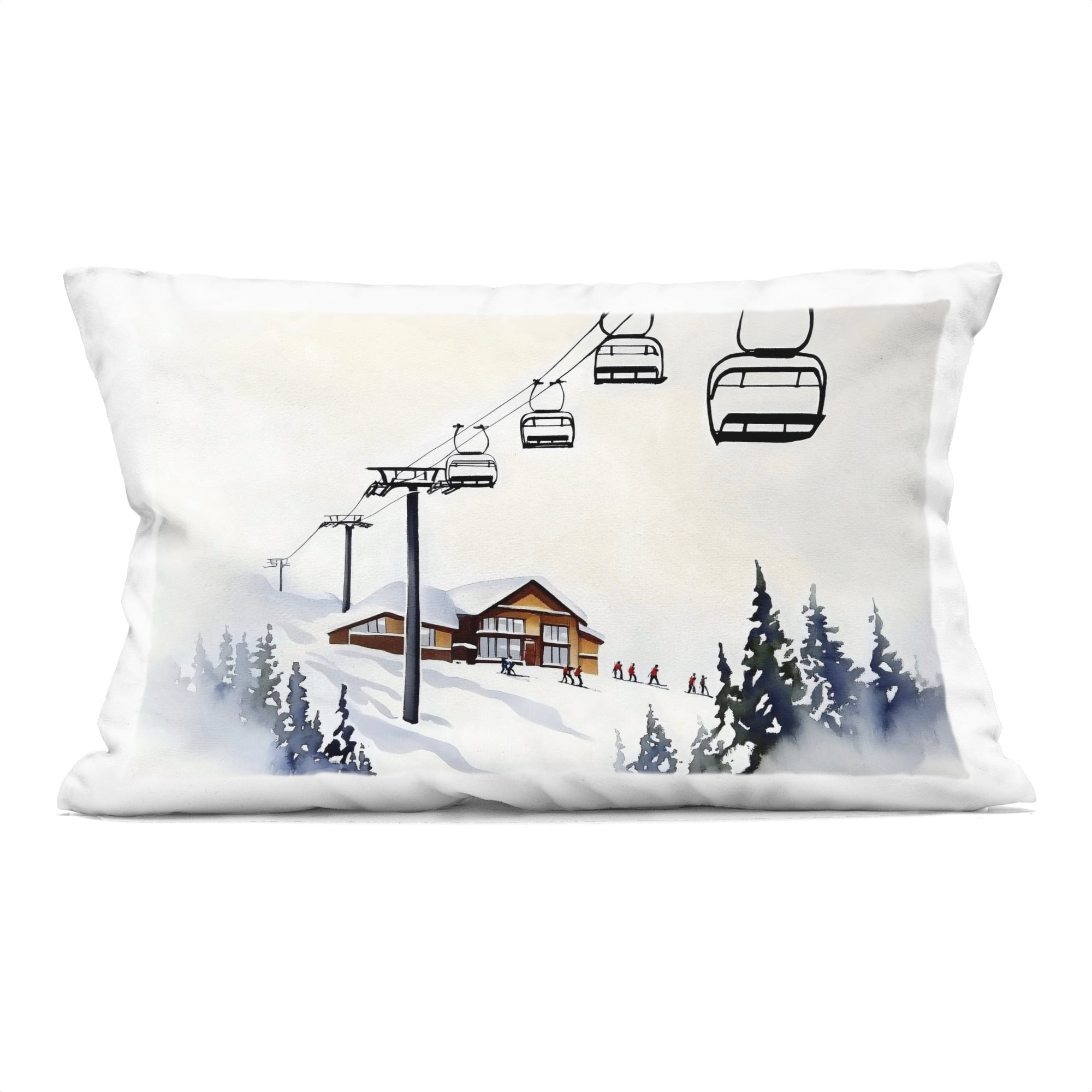 Stupell Industries Ski Lodge Chair Lift Decorative Printed Throw Pillow, design by Arlington Prints