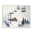 thumbnail image 1 of Stupell Industries Rustic Lodge Ski Lodge Lift Scenery White Framed Giclee Art, 20 x 16, by Arlington Prints, 1 of 8