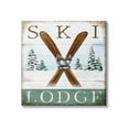 thumbnail image 1 of Stupell Industries Ski Lodge Rustic Cabin Sign Snowy Tree Forest, 17 x 17, Design by Elizabeth Tyndall, 1 of 6