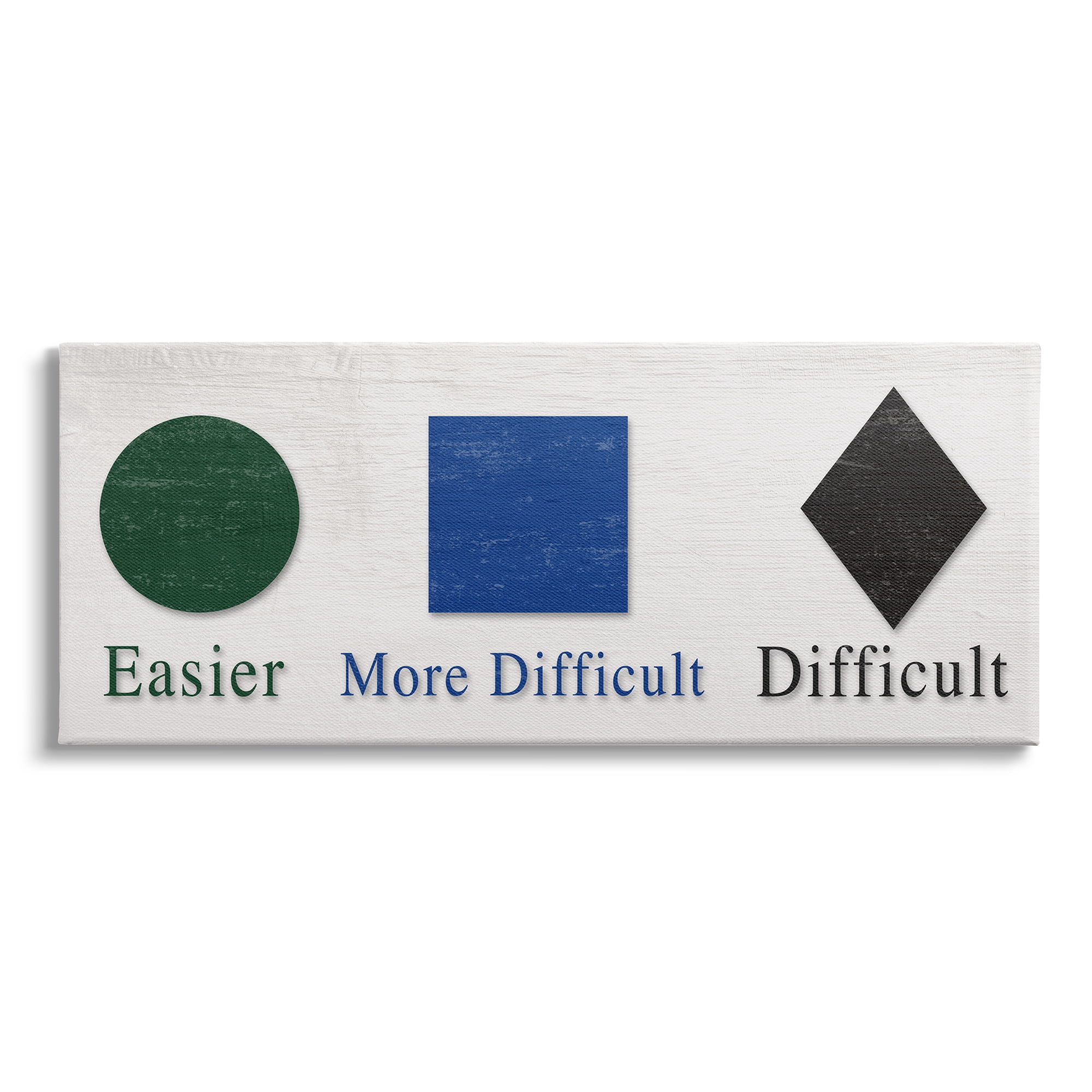 Stupell Industries Ski Mountain Symbols Easy Green Difficult Black Diamond, 24 x 10, Design by Daphne Polselli