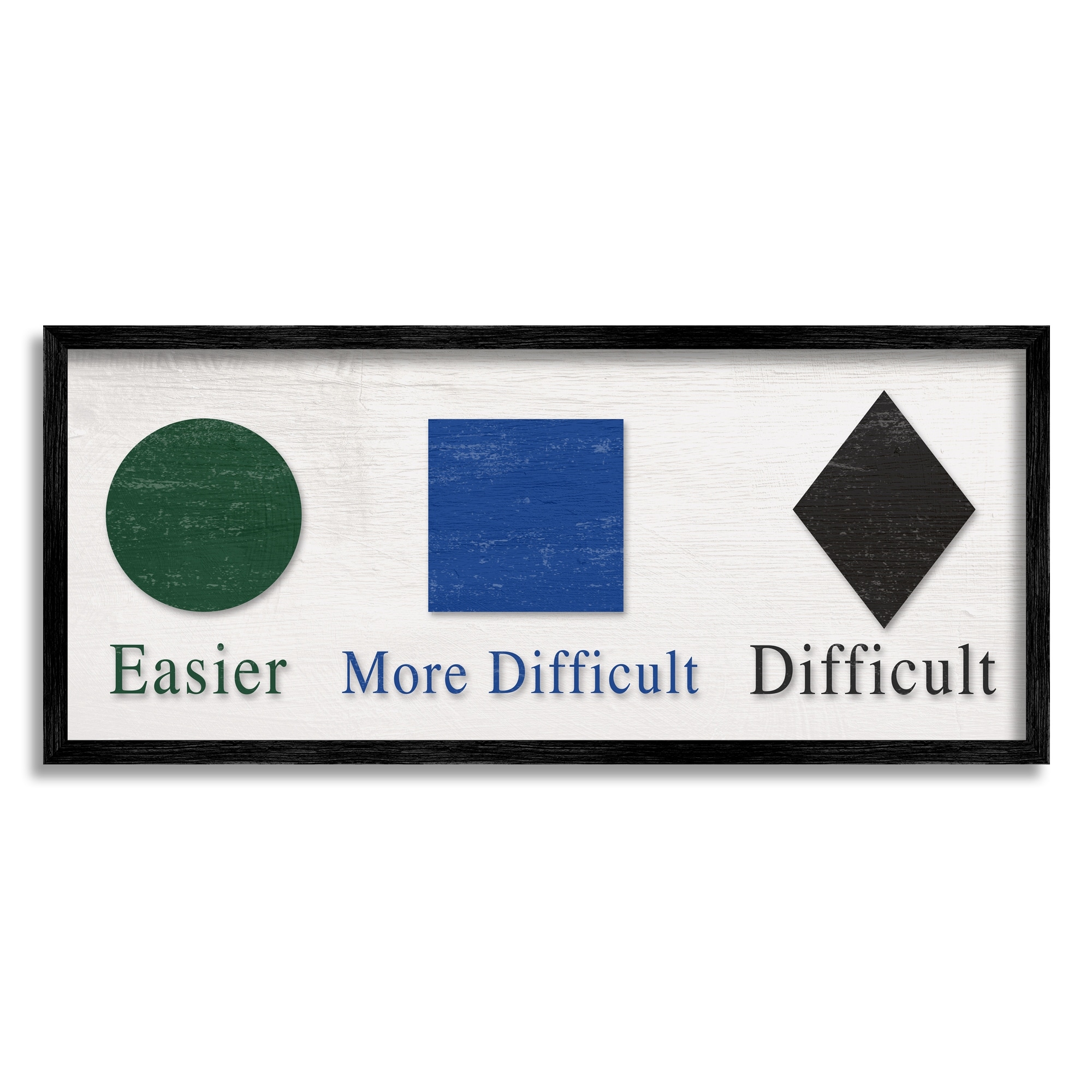 Stupell Industries Ski Mountain Symbols Easy Green Difficult Black Diamond, 24 x 10, Design by Daphne Polselli