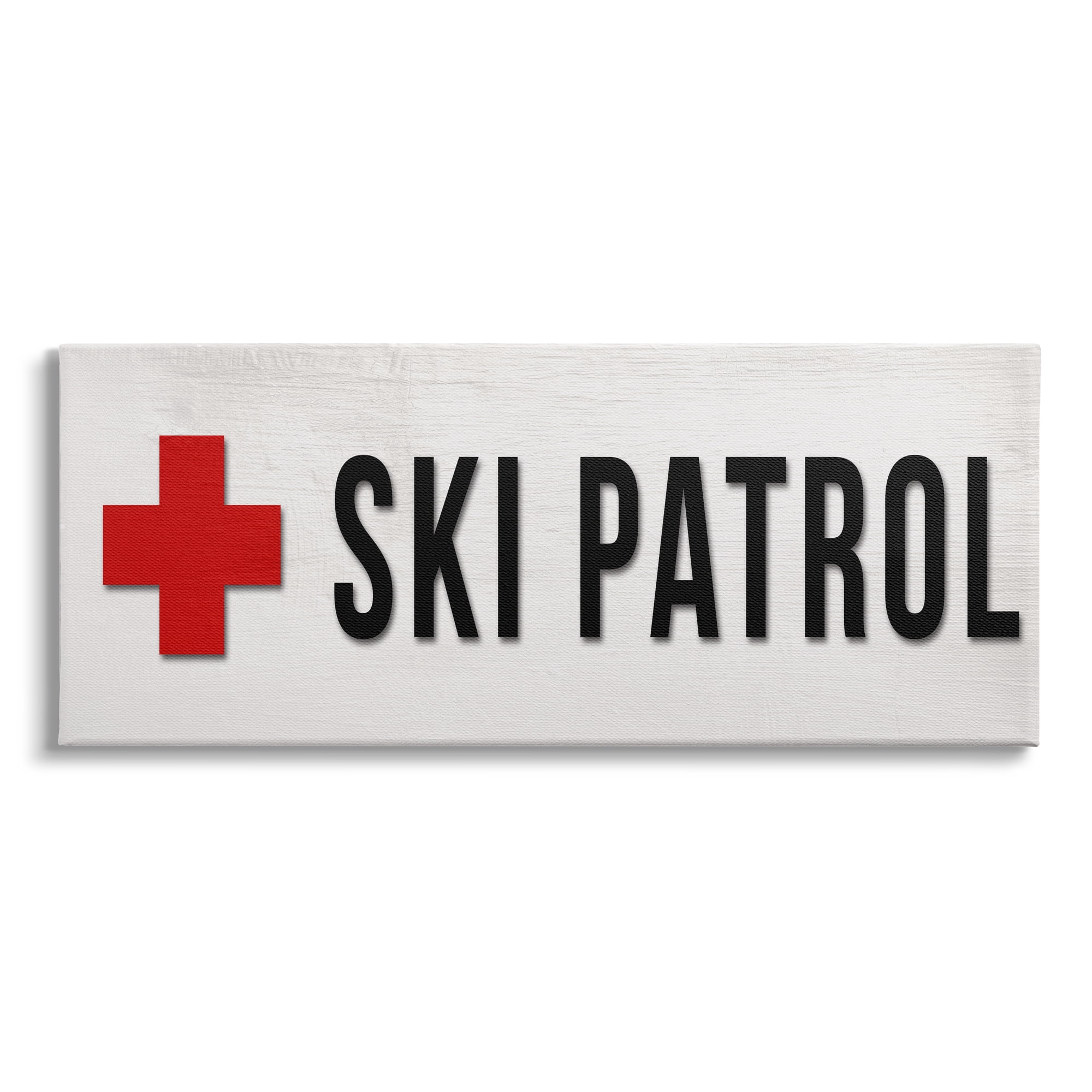 Stupell Industries Ski Patrol Red Cross Symbol Winter Mountain Sports, 24 x 10, Design by Daphne Polselli