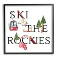 thumbnail image 1 of Stupell Industries Ski The Rockies Winter Seasonal Sports Phrase Sports Painting Black Framed Art Print Wall Art, 24 x 24, 1 of 7