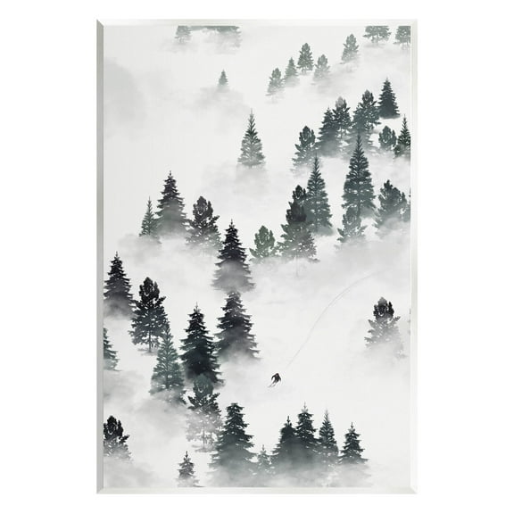 Stupell Industries Skiing Winter Snow Slopes Graphic Art Unframed Art Print Wall Art, Design by Ziwei Li