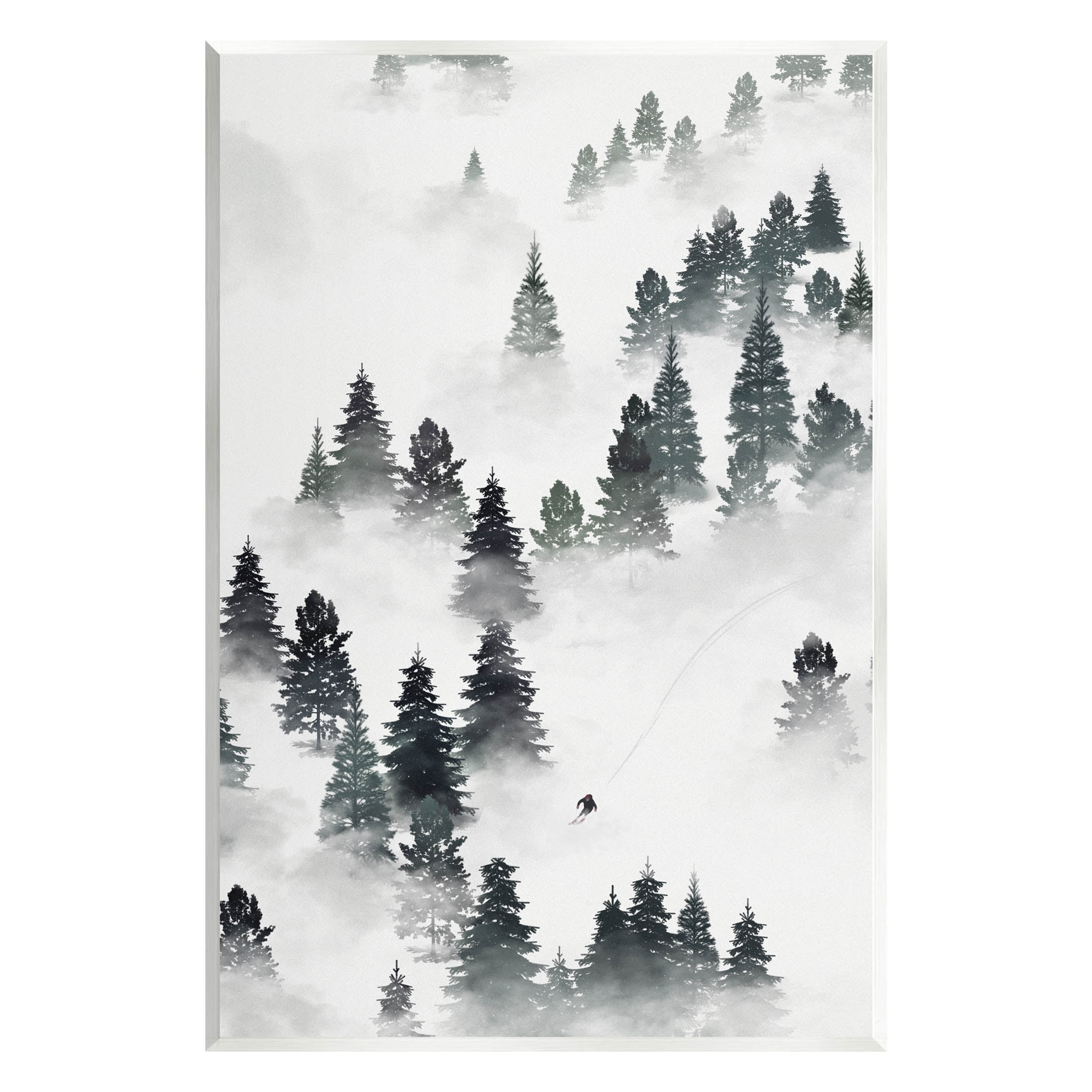 Stupell Industries Skiing Winter Snow Slopes Graphic Art Unframed Art Print Wall Art, Design by Ziwei Li