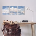 thumbnail image 1 of Stupell Industries Sky Blue Cloud Scape Traditional Nature Painting Framed Wall Art Design by Emma Caroline, 3 Piece, 16" x 20", Black Framed, 1 of 5