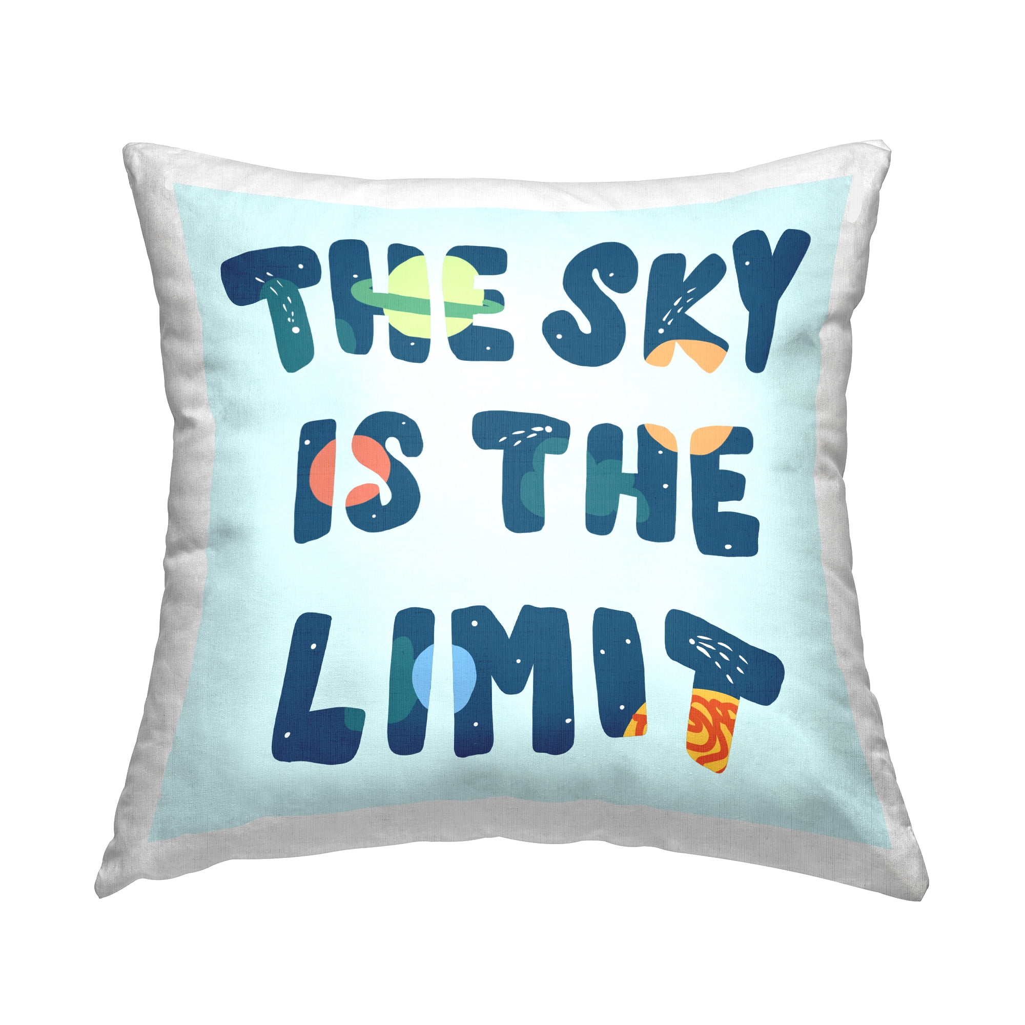 Stupell Industries Sky Is Limit Outer Space Square Decorative Printed Throw Pillow, 18 x 18,