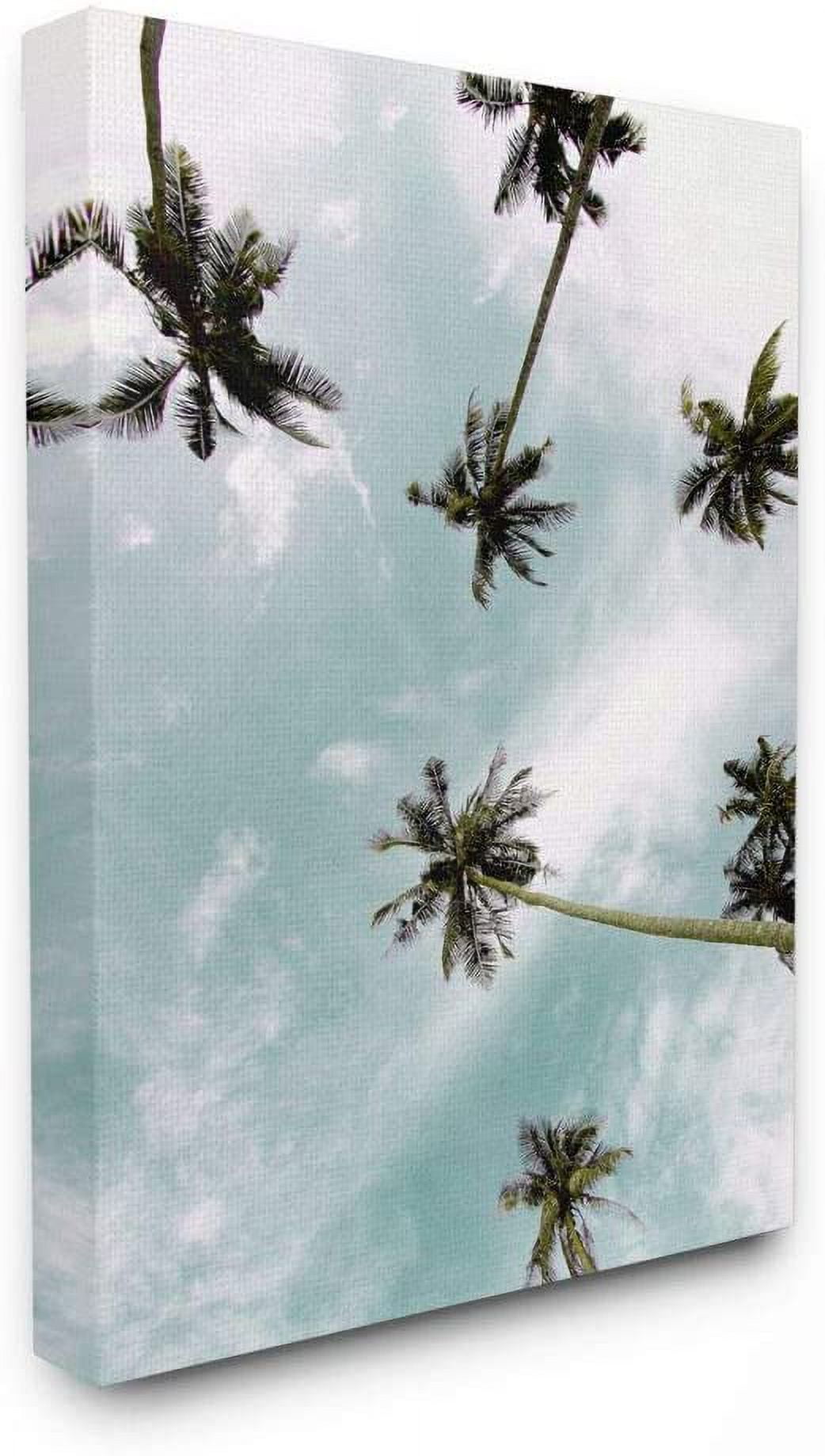 Stupell Industries Sky Through Palm Trees Tropical Summer Photograph Gallery-Wrapped Canvas Print Wall Art, 36x48, by Kim Allen