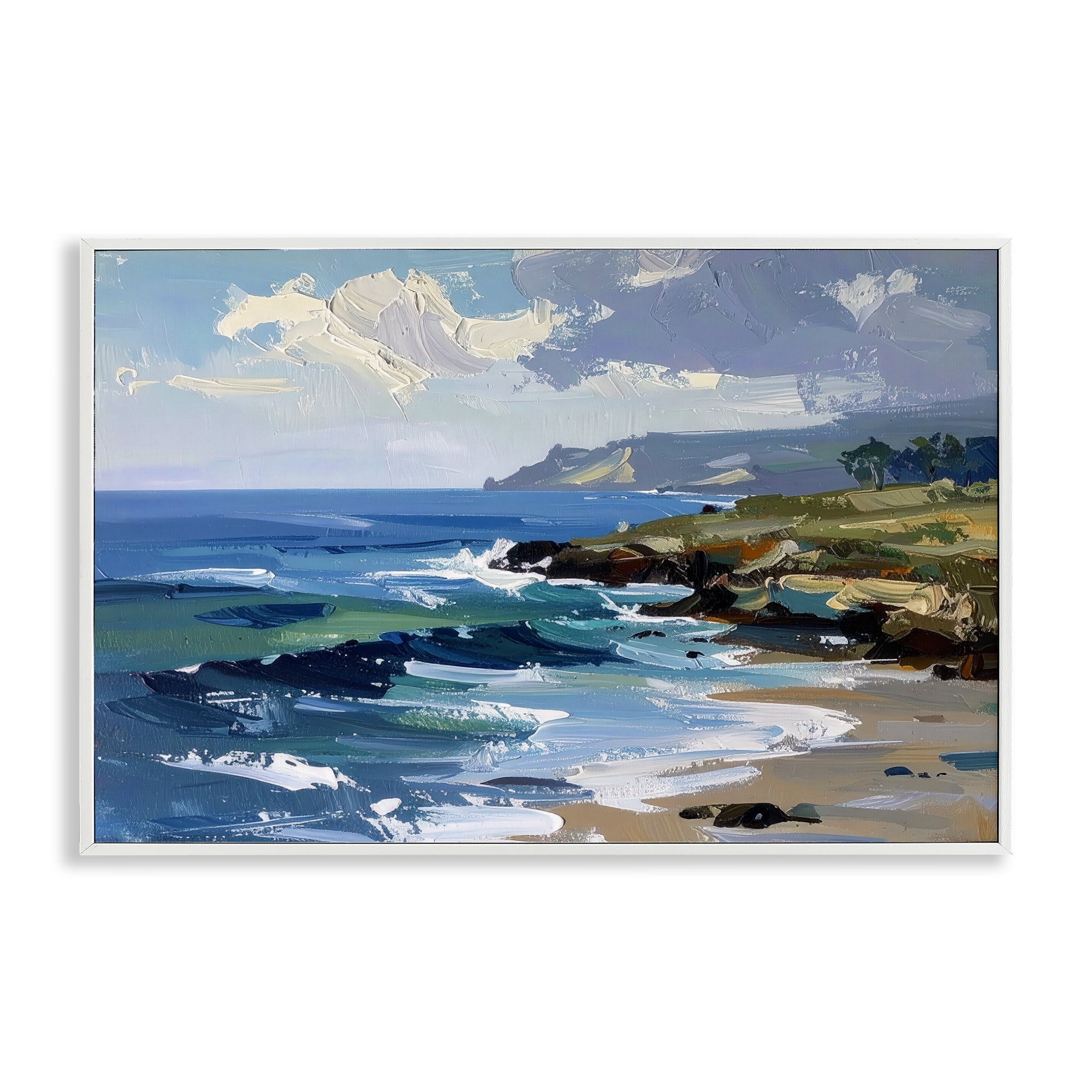Stupell Industries Sky To Sea Impression White Framed Giclee Art, design by Alonza Saunders