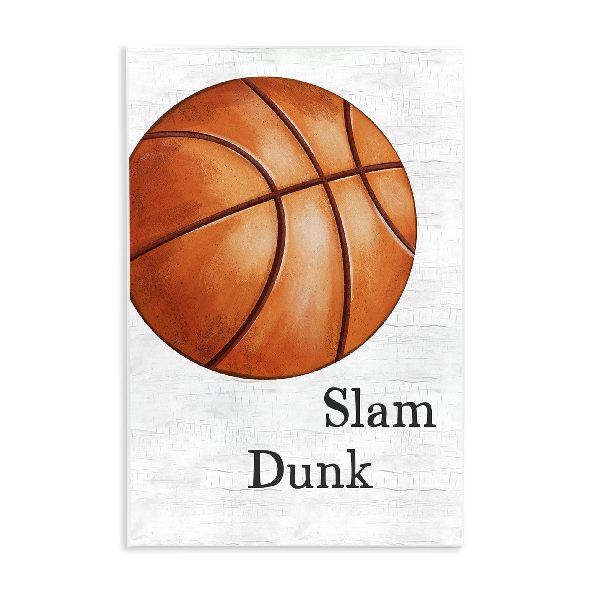 Stupell Industries Slam Dunk Basketball Sports Painting Unframed Art Print Wall Art, 13 x 19