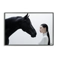 thumbnail image 1 of Stupell Industries Sleek Black Horse & Girl People Painting Black Framed Art Print Wall Art, 24 x 16, 1 of 2