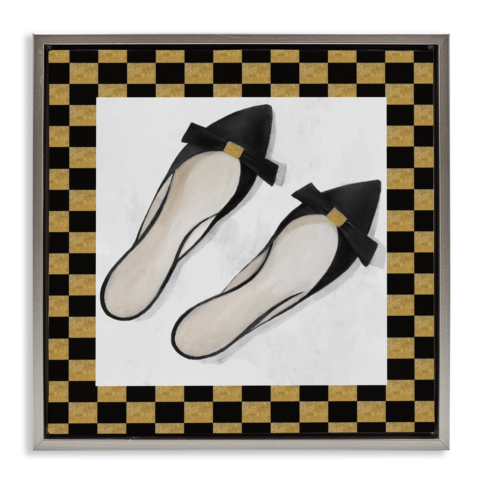 Stupell Industries Sleek Black Sliders Gray Framed Floater Canvas Wall Art, design by Lorenzo Collective