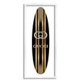 thumbnail image 1 of Stupell Industries Sleek Black Stripes Glam Designer Fashion Surfboard Framed Wall Art, 10 x 24, Design by Madeline Blake, 1 of 5