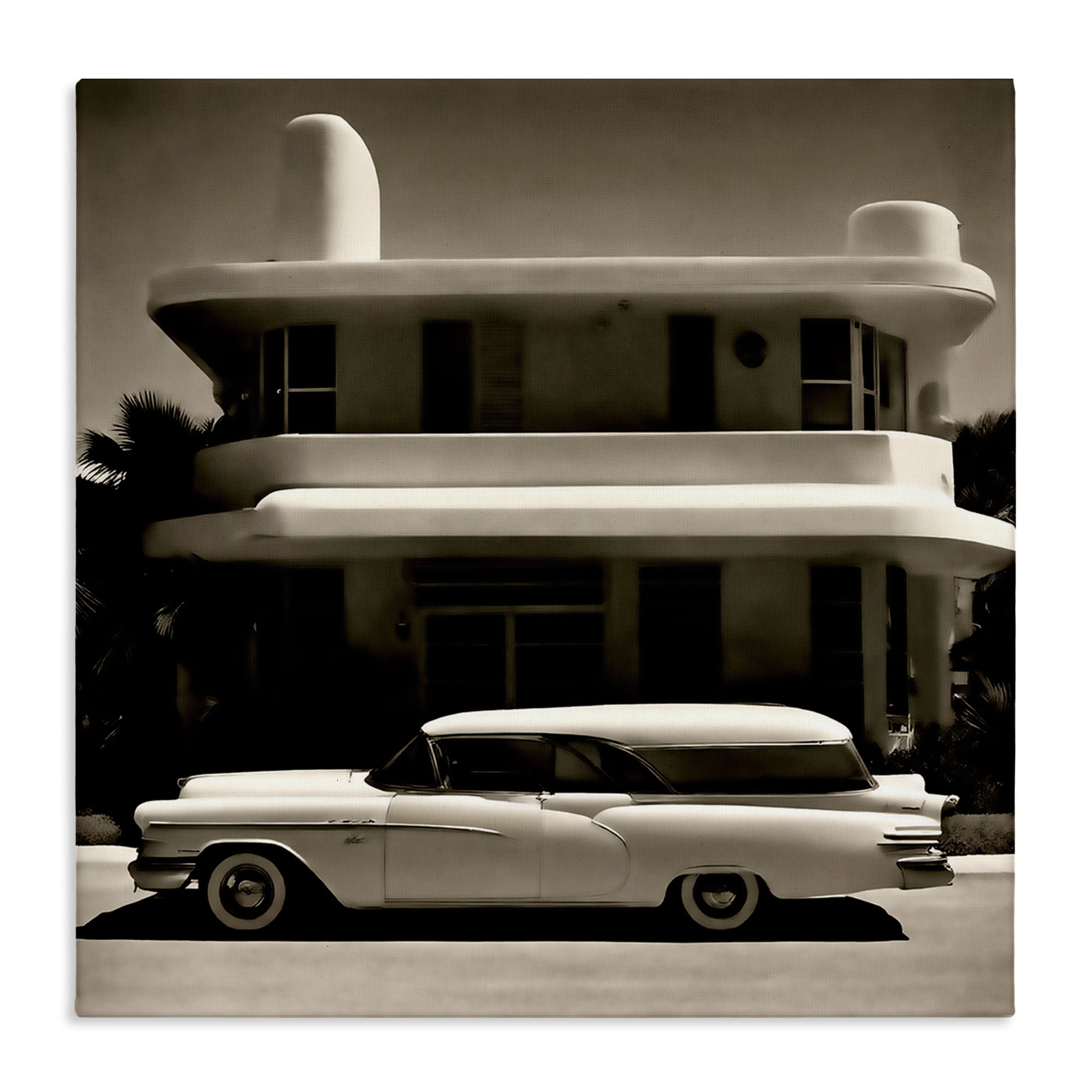 Stupell Industries Sleek Classic Car Transportation Painting Wrapped Canvas Art Print Wall Art, 17 x 17
