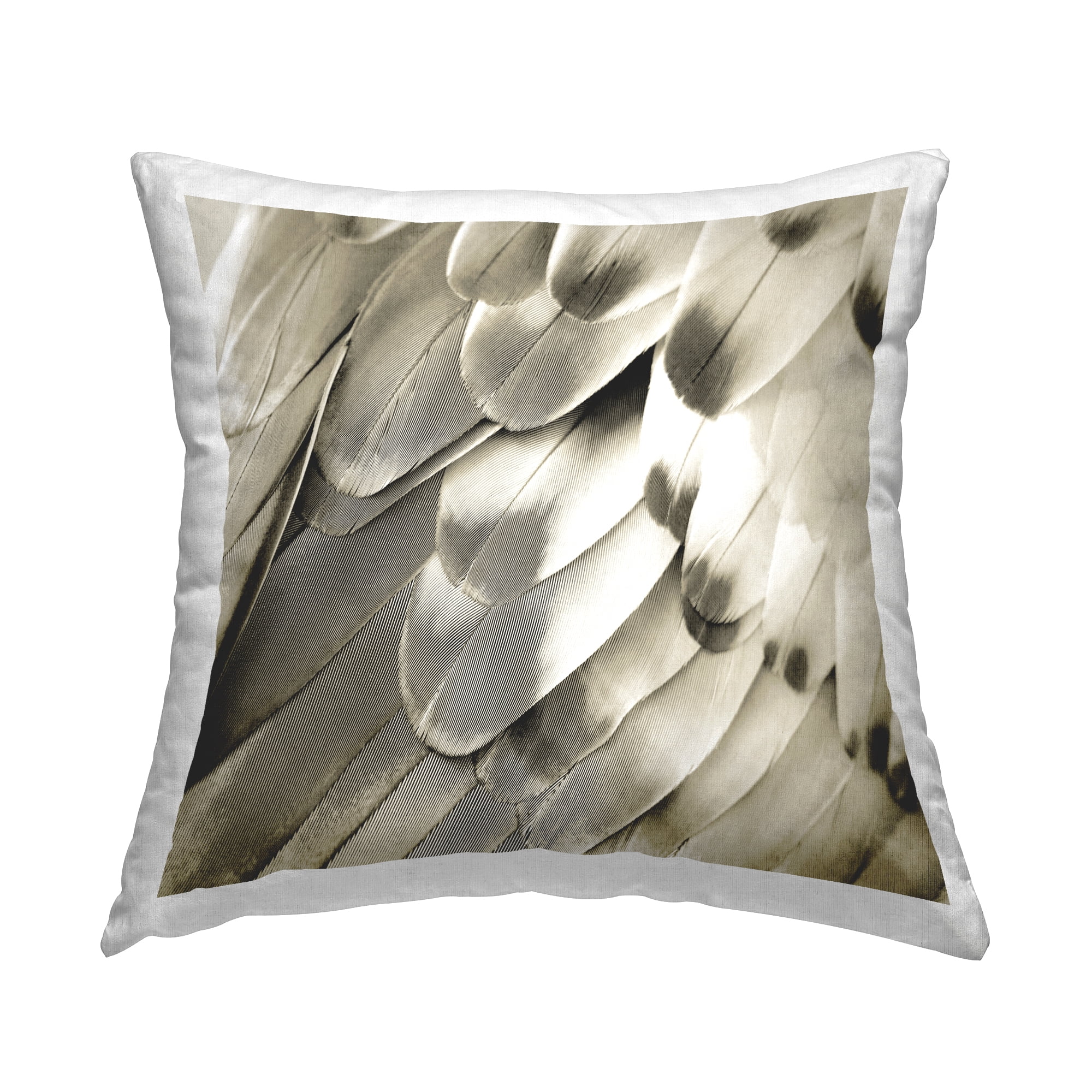Stupell Industries Sleek Feathers Close Up Decorative Printed Throw Pillow Design by Julia Bosco.
