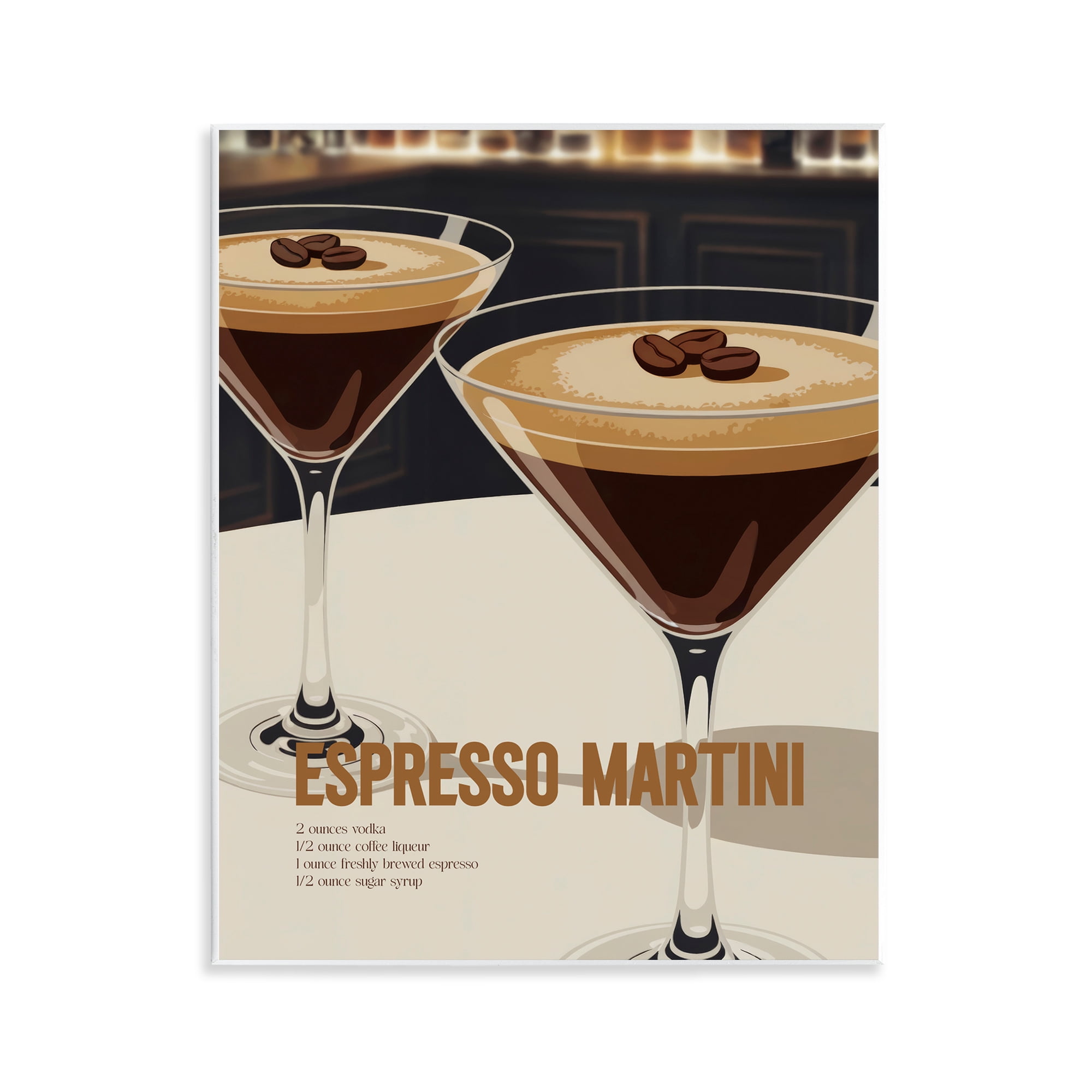 Stupell Industries Sleek Modern Espresso Martini Wall Plaque Art, design by Andreas Magnusson