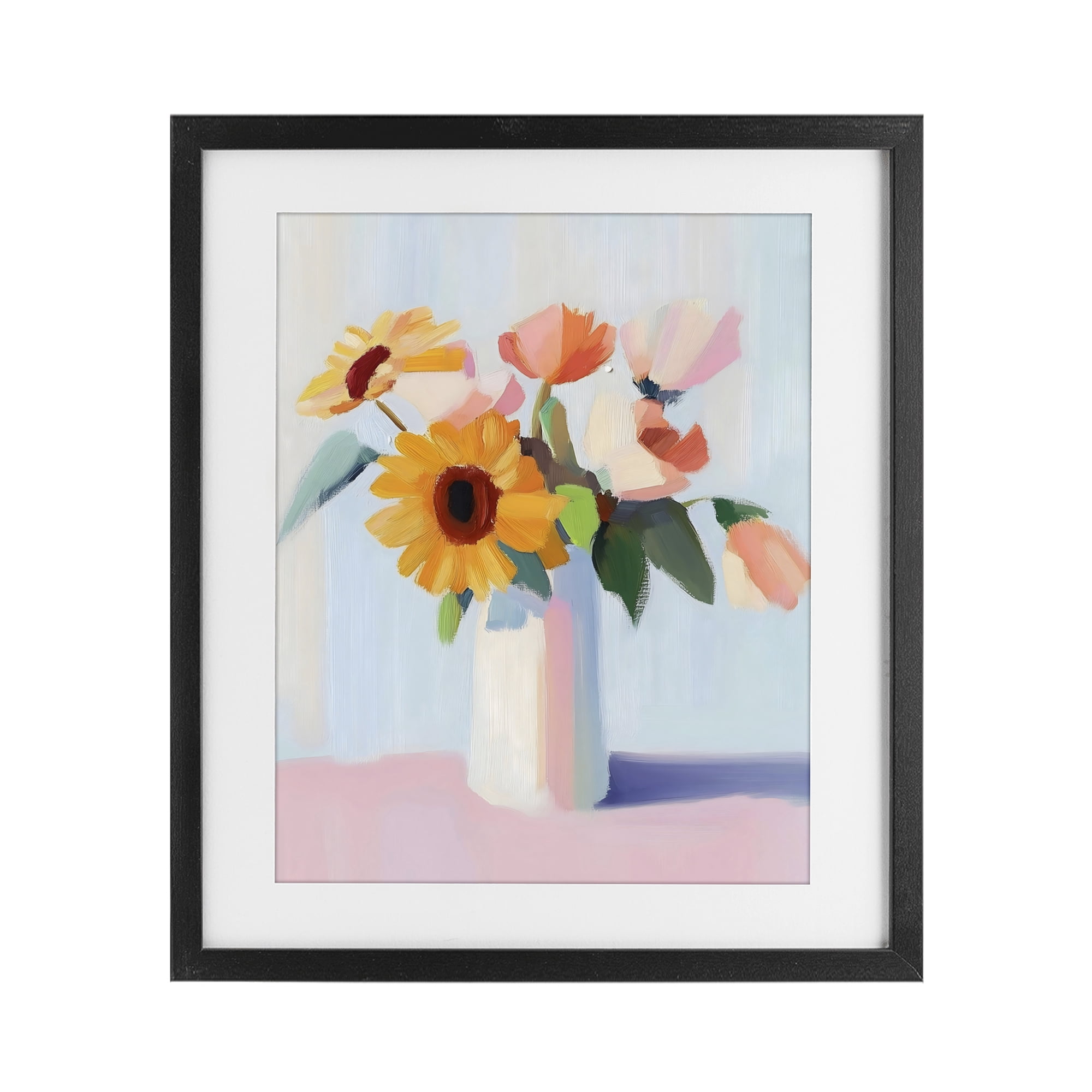 Stupell Industries Sleek Vase Bouquet Black Framed Print Under Glass, design by The Prints Vibe