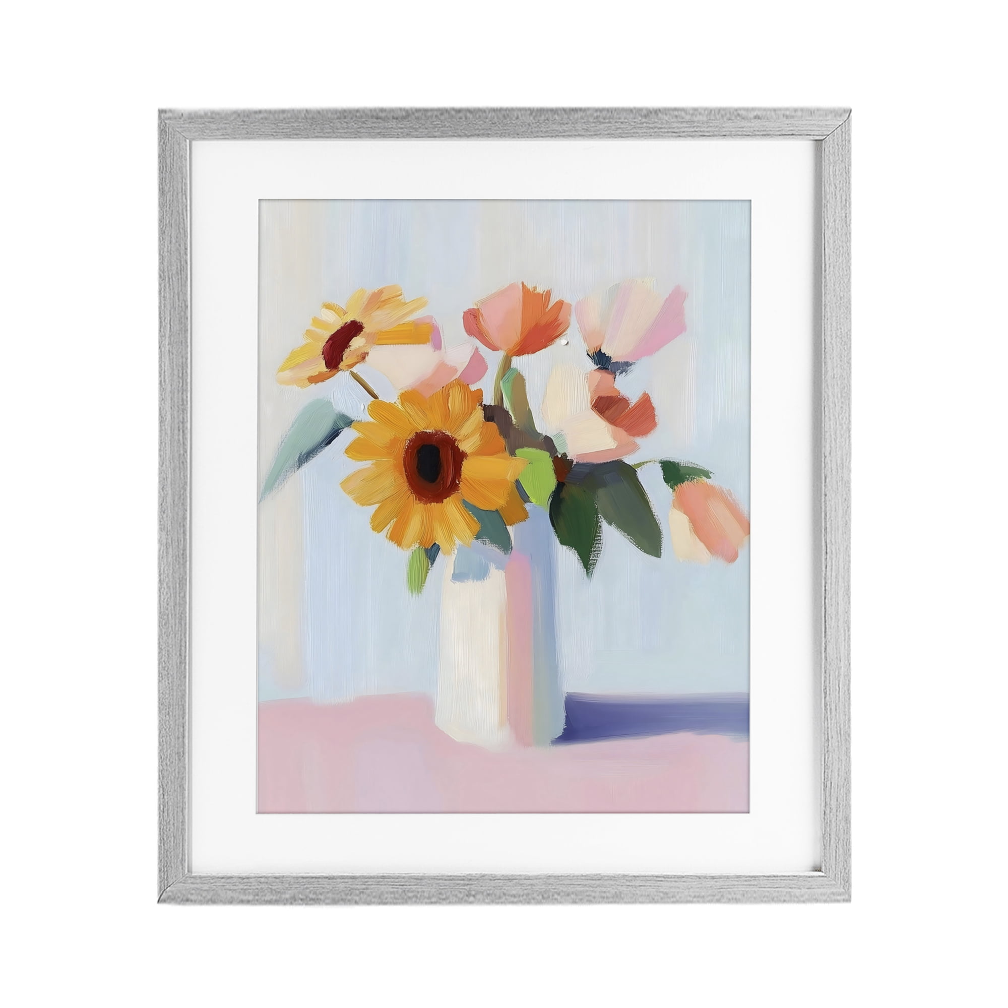 Stupell Industries Sleek Vase Bouquet Gray Framed Print Under Glass, design by The Prints Vibe