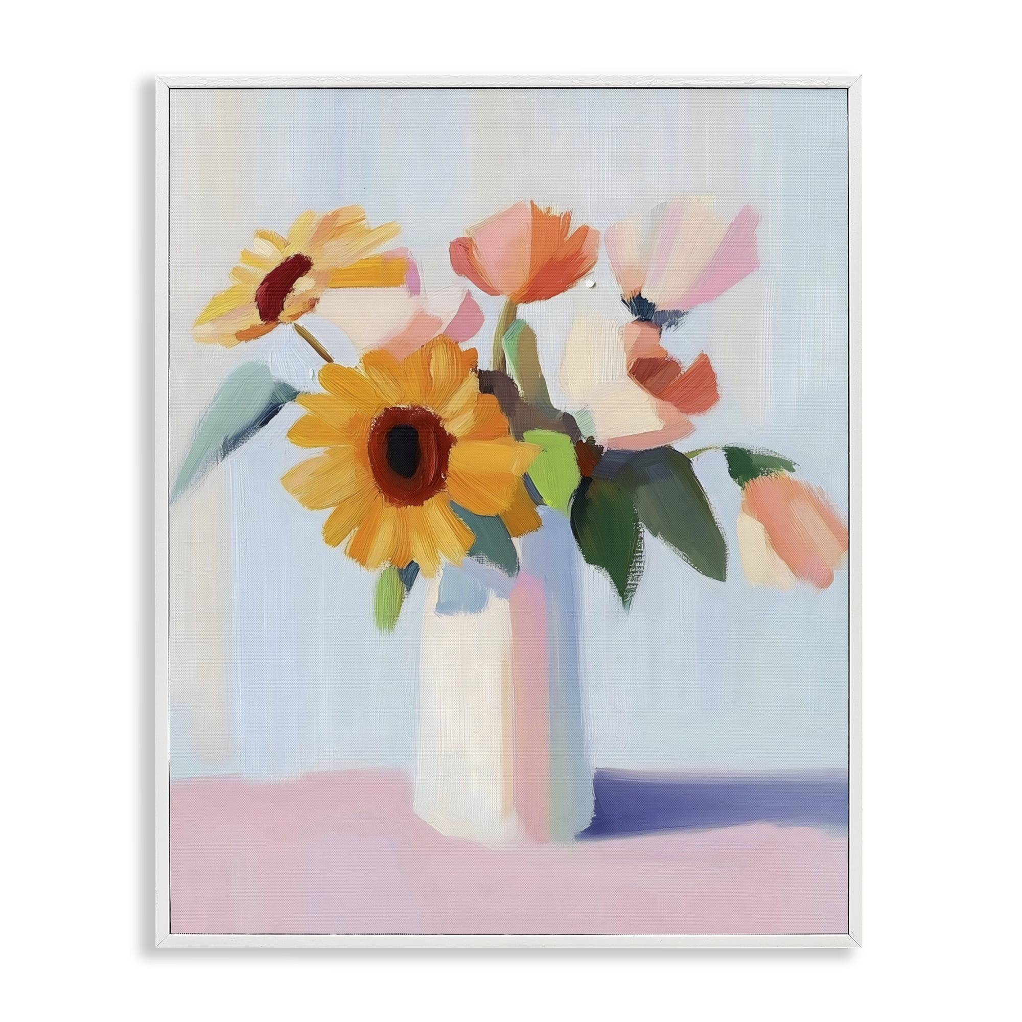 Stupell Industries Sleek Vase Bouquet White Framed Giclee Art, design by The Prints Vibe