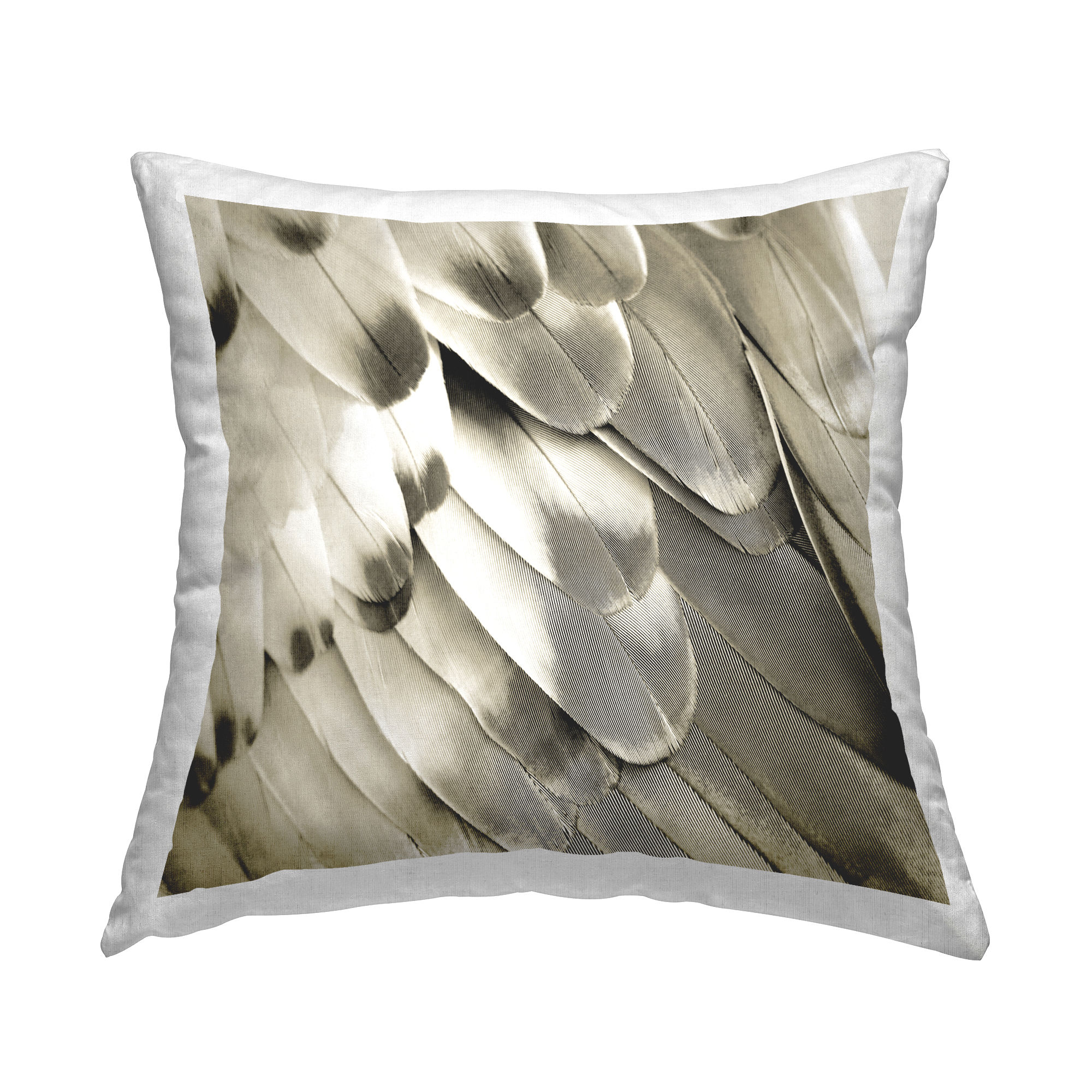 Stupell Industries Sleek Wing Feathers Decorative Printed Throw Pillow Design by Julia Bosco.