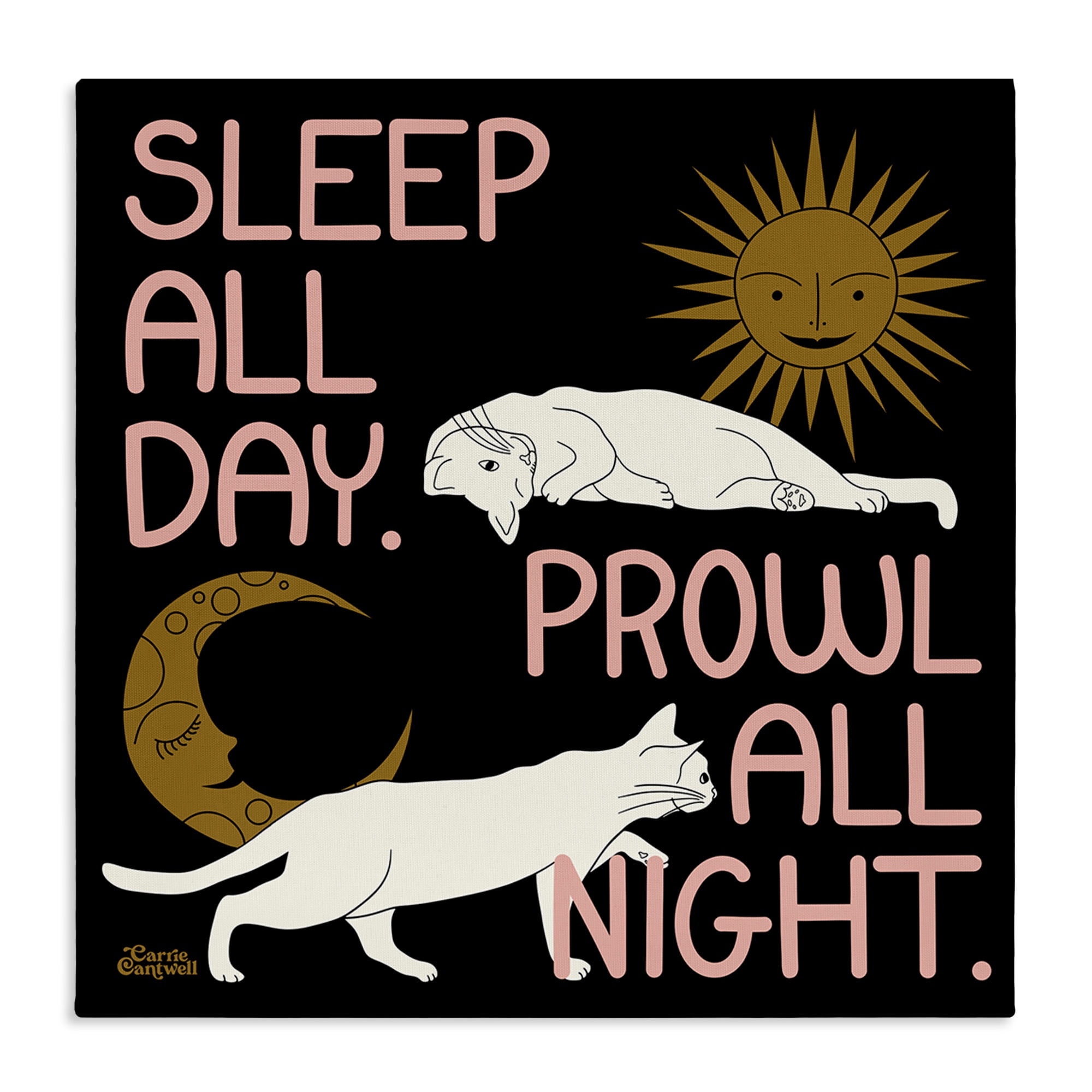Stupell Industries Sleep & Prowl Cats Animals & Insects Painting Gallery Wrapped Canvas Art Print Wall Art, 36 x 36