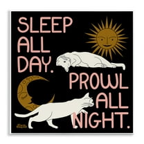 Stupell Industries Sleep & Prowl Cats Animals & Insects Painting Unframed Art Print Wall Art, 12 x 12