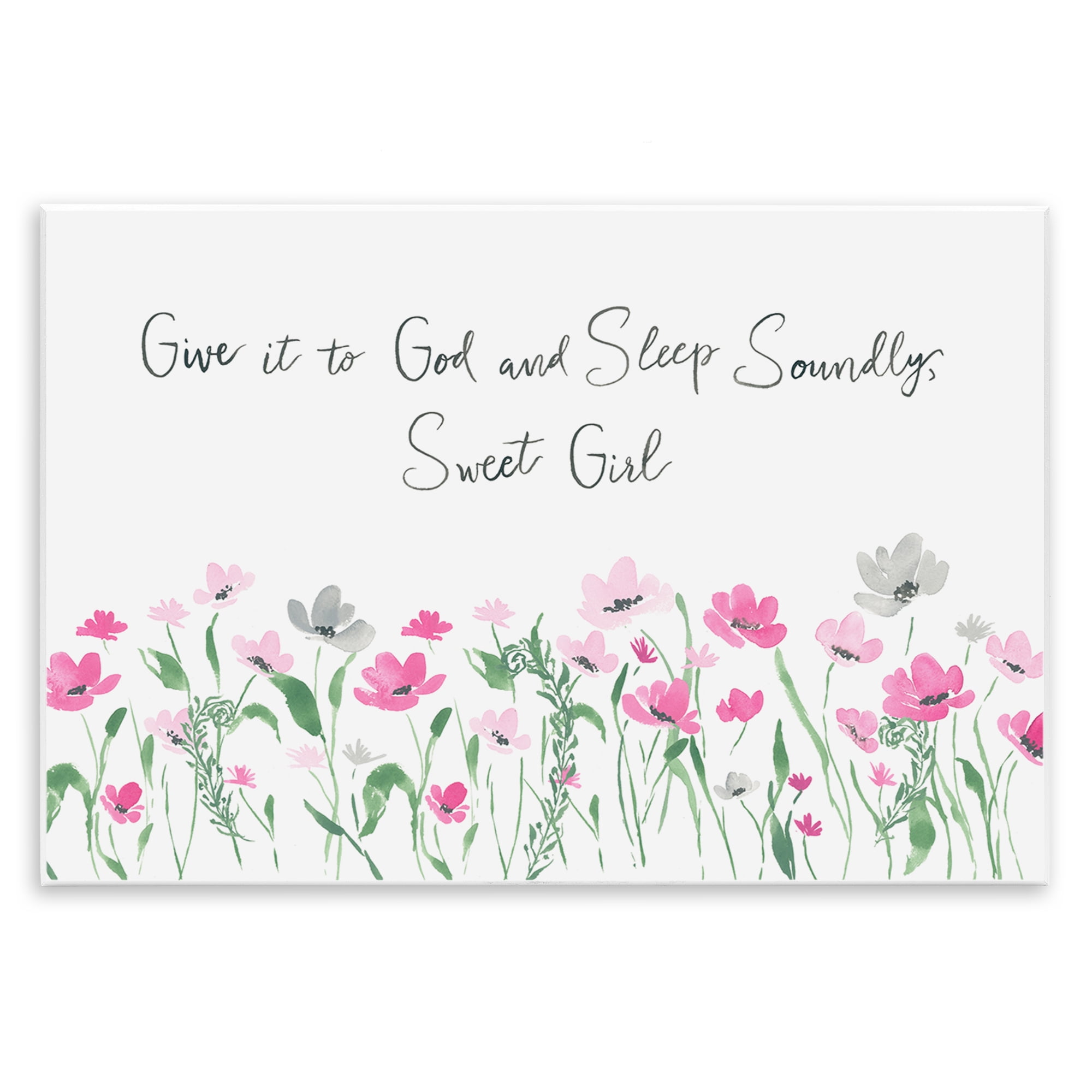 Stupell Industries Sleep Soundly Sweet Girl Plants & Flowers Painting Unframed Art Print Wall Art, 19 x 13