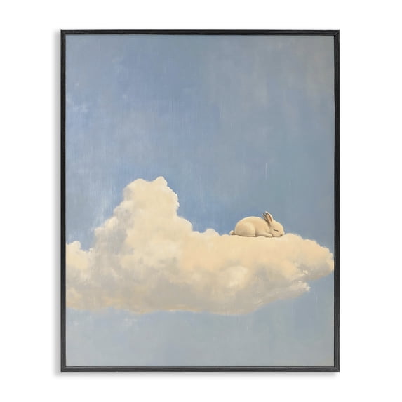 Stupell Industries Eclectic Sleeping Bunny on Cloud Black Framed Giclee Art, 11 x 14, by The Prints Vibe