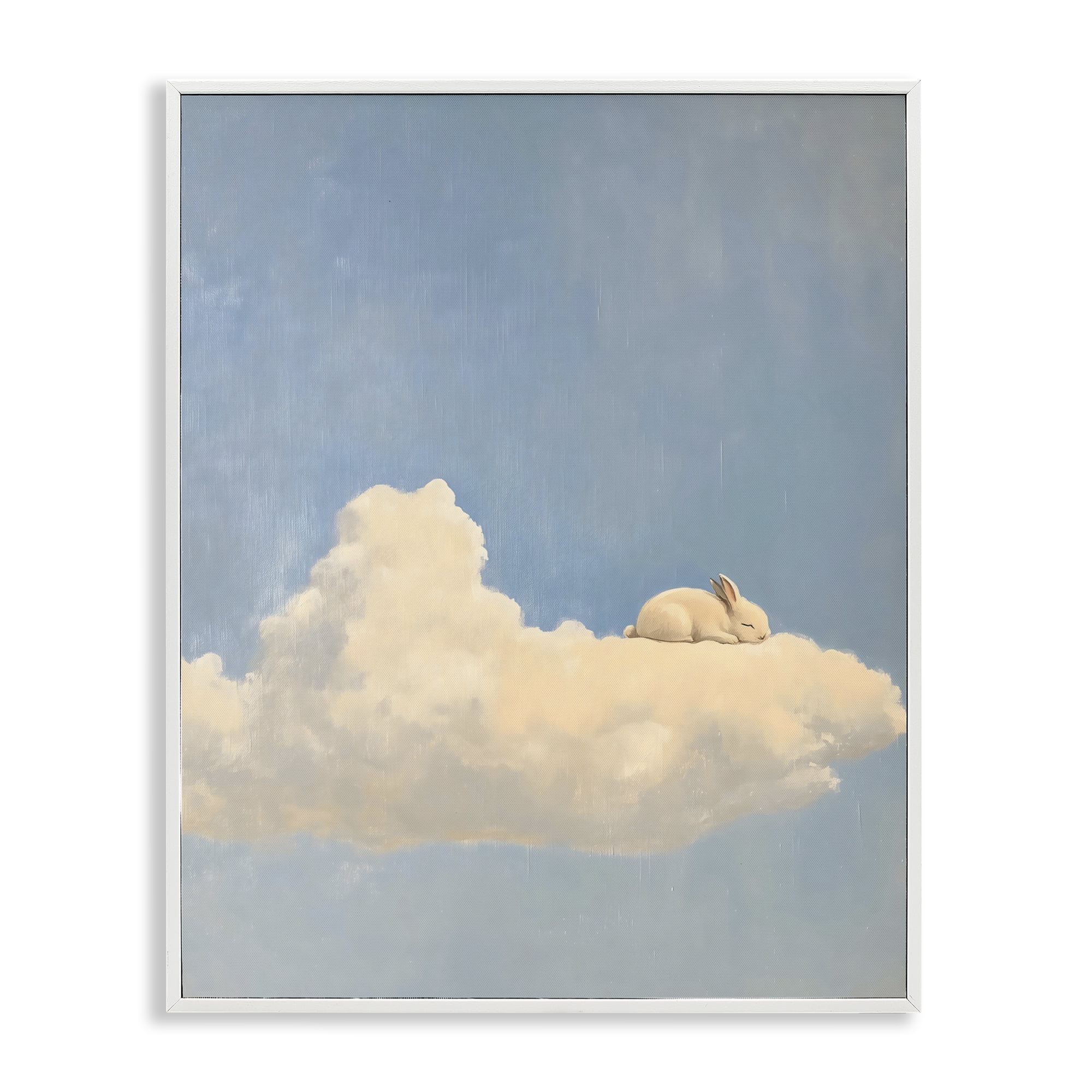 Stupell Industries Sleeping Bunny on Cloud White Framed Giclee Art, design by The Prints Vibe