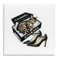 Stupell Industries Sleeping Cat in Shoe Box Animals Painting Unframed Art Print Wall Art, 12 x 12