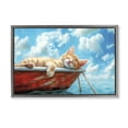 thumbnail image 1 of Stupell Industries Sleeping Cat on Boat Animals Painting Gray Floater Framed Canvas Art Print Wall Art, 25 x 17, 1 of 9