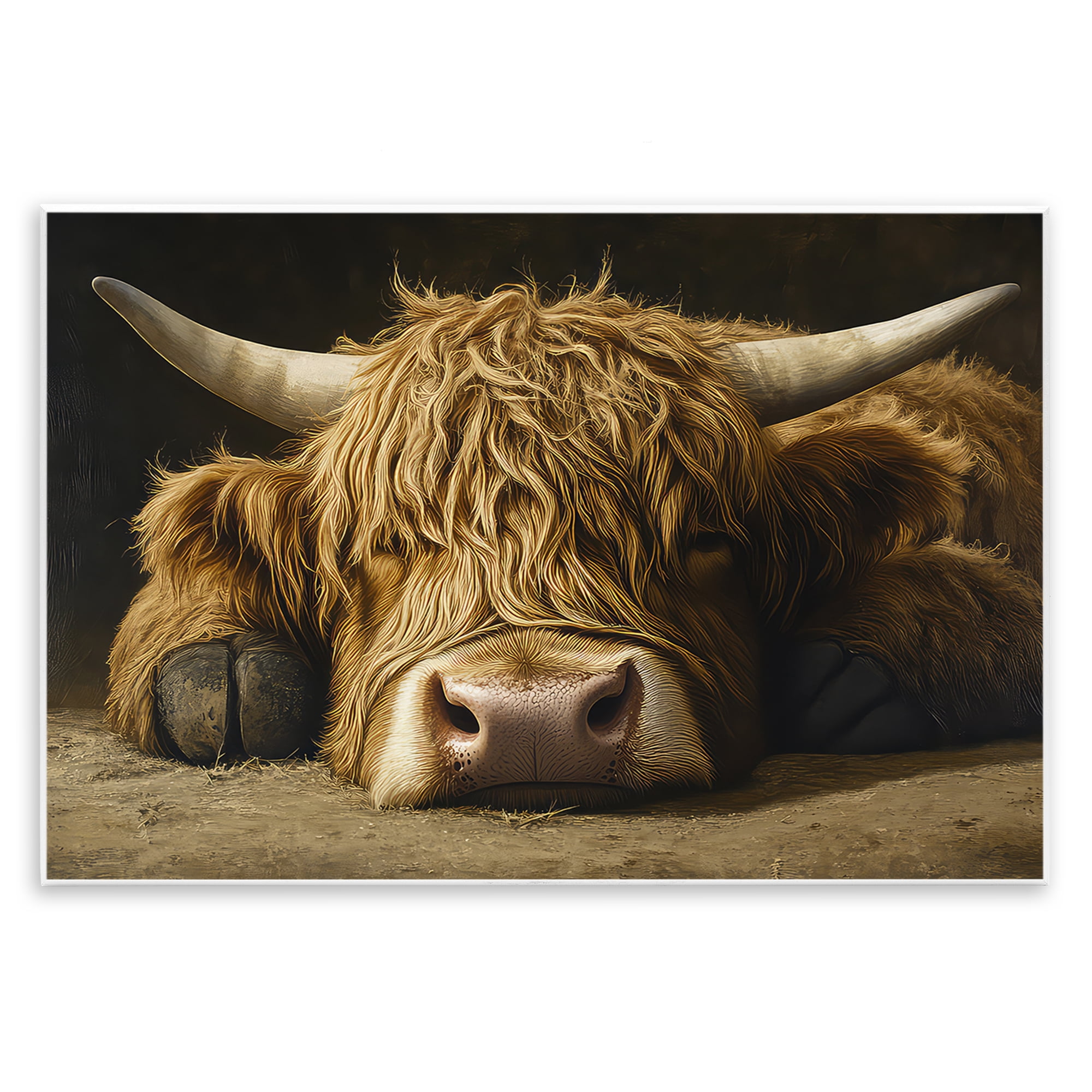 Stupell Industries Sleeping Highland Cow & Hoof Wall Plaque Art, design by The Wands Want