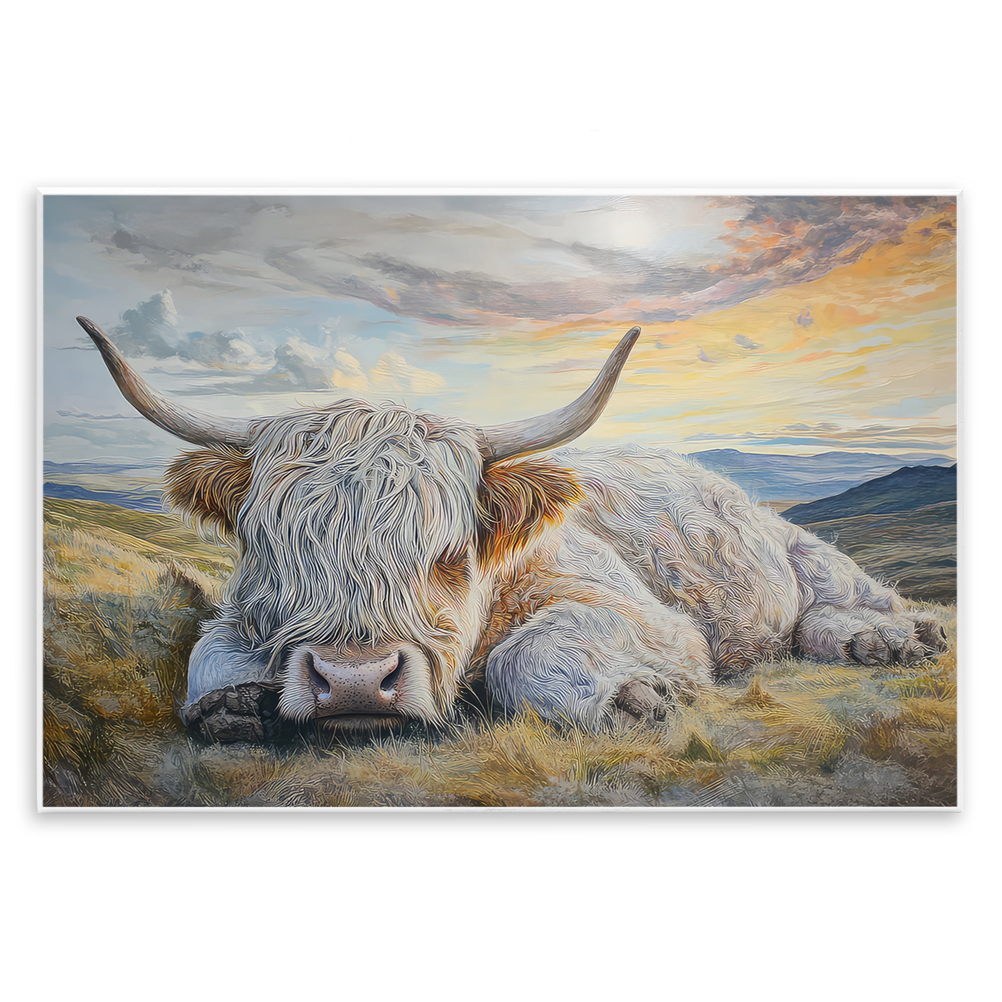 Stupell Industries Sleeping Highland Cow Pastoral Wall Plaque Art, design by The Wands Want