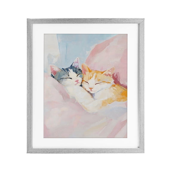 Stupell Industries Shabby Chic Sleeping Kittens Embrace Gray Framed Print Under Glass, 13 x 16, by The Prints Vibe