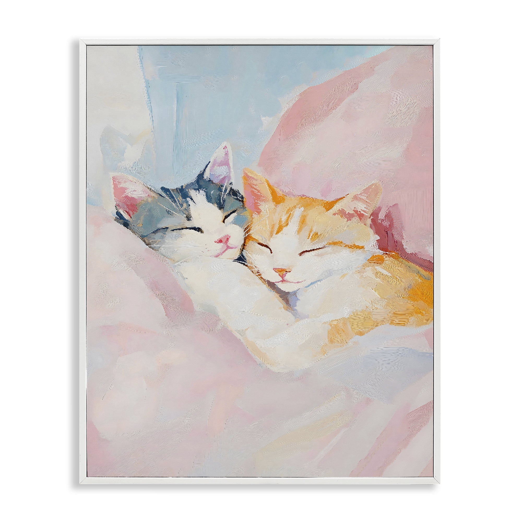 Stupell Industries Sleeping Kittens Embrace White Framed Giclee Art, design by The Prints Vibe