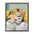 thumbnail image 1 of Stupell Industries Cottage Sleeping Lion on Pastel Pillows Brown Floating Frame Canvas Art, 25 x 31, by The Prints Vibe, 1 of 8