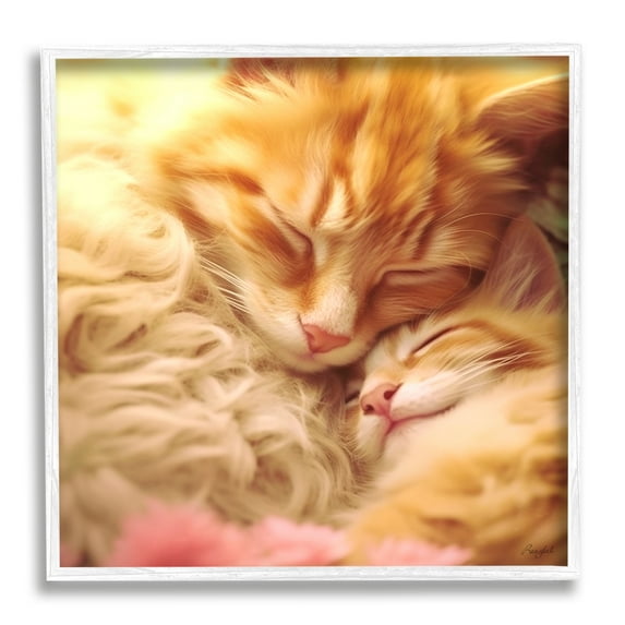 Stupell Industries Sleeping Orange Cats Animals & Insects Painting White Framed Art Print Wall Art, 17 x 17