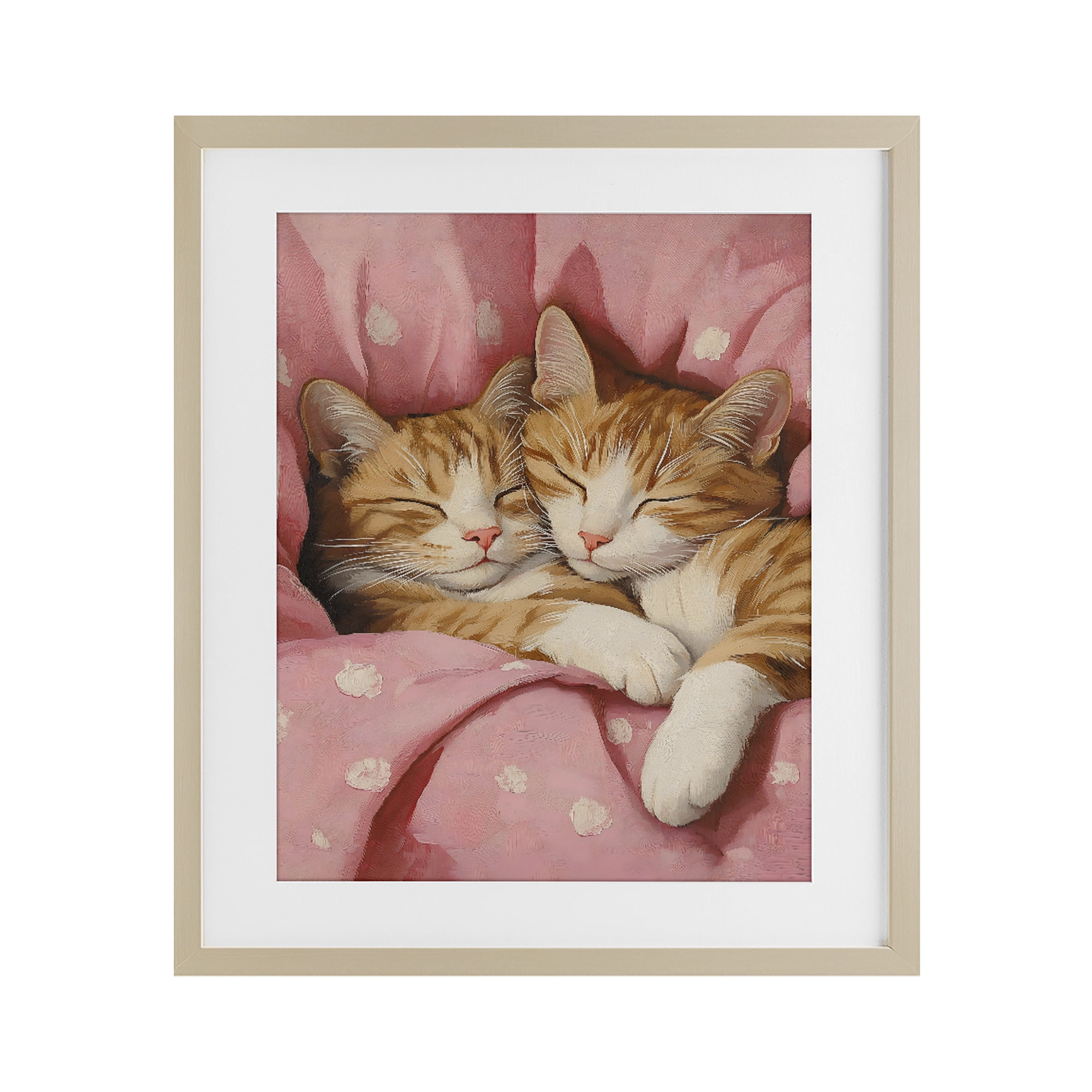 Stupell Industries Sleeping Orange Cats Embrace Birch Framed Print Under Glass, design by The Prints Vibe