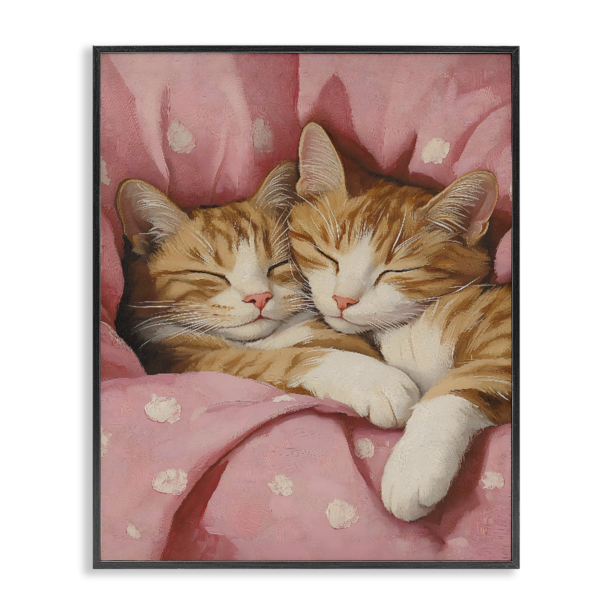 Stupell Industries Sleeping Orange Cats Embrace Black Framed Giclee Art, design by The Prints Vibe